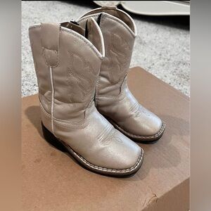 Old West Pearl white Kids Cowboy Boots